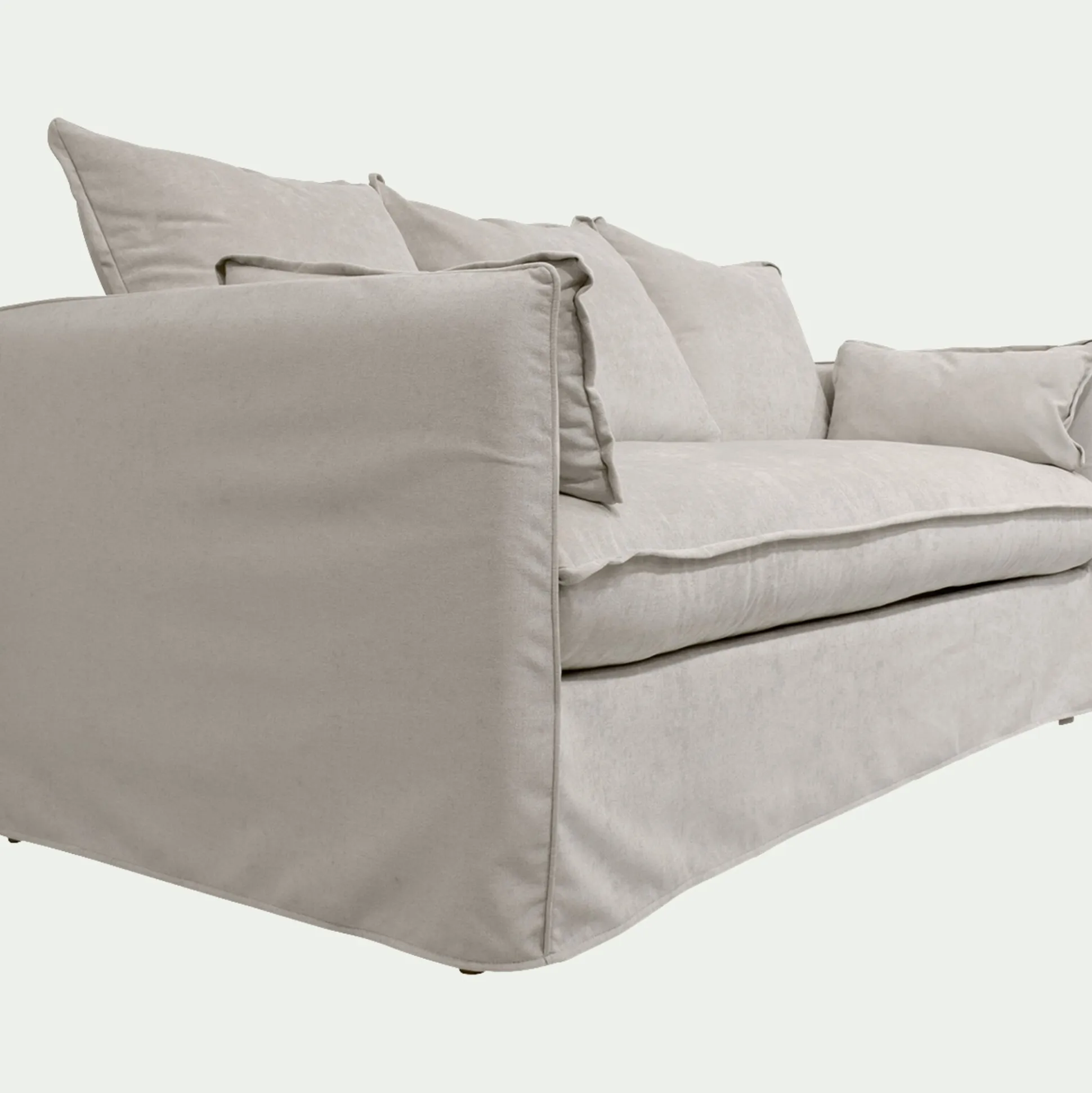 Canapé 3 places fixe en tissu wind - beige alpilles