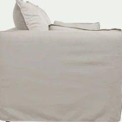 Canapé 3 places fixe en tissu wind - beige alpilles