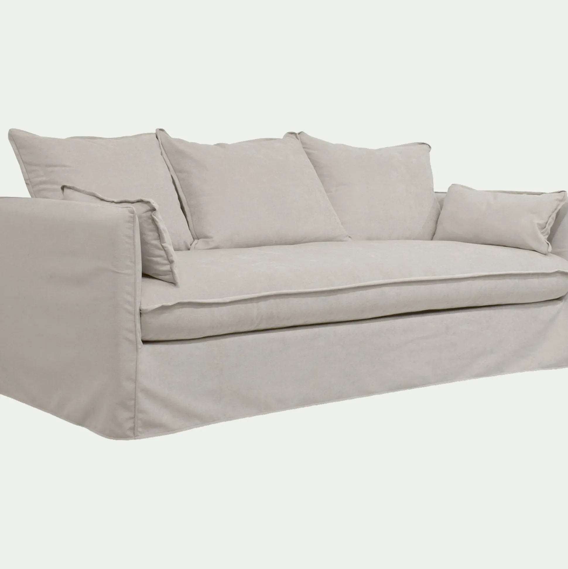 Canapé 4 places fixe en tissu wind - beige alpilles
