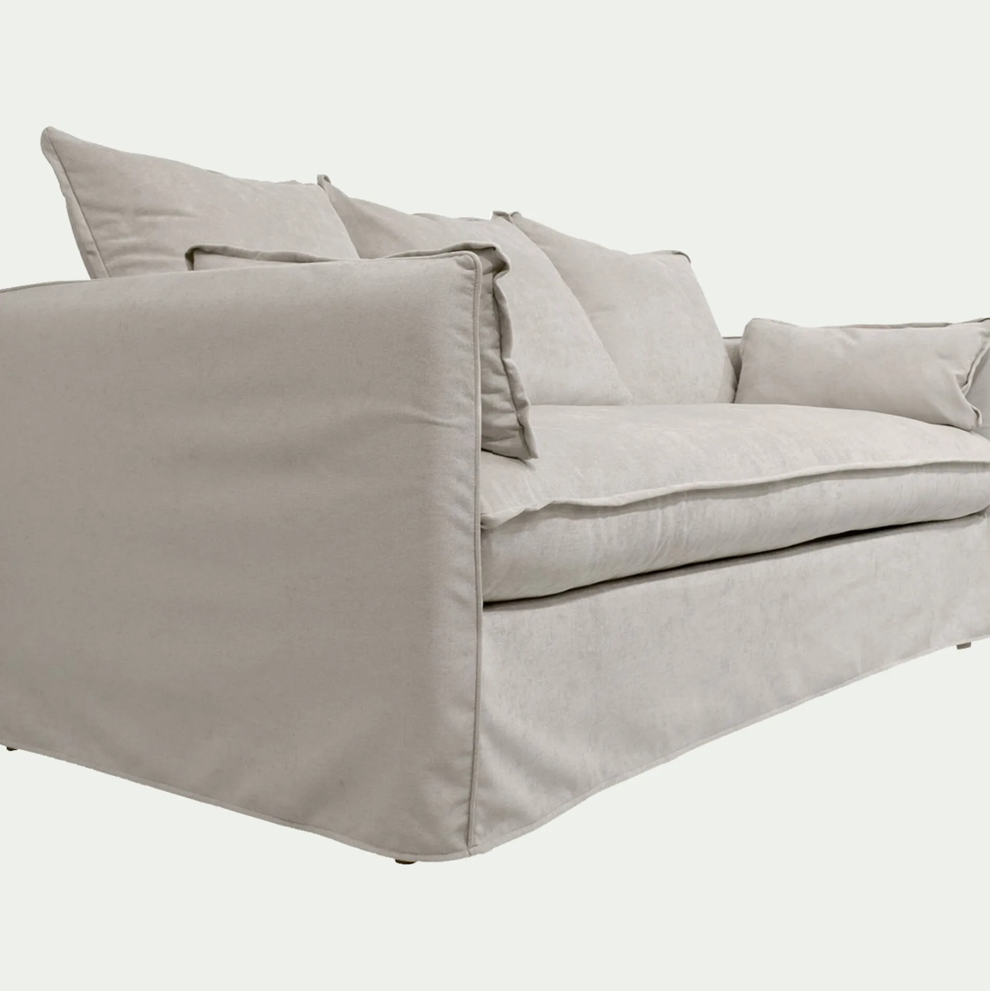 Canapé 4 places fixe en tissu wind - beige alpilles