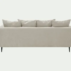 Canapé 3 places fixe gauche en tissu Cannes - beige roucas