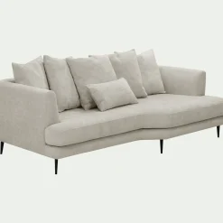 Canapé 5 places fixe gauche en tissu cannes - beige roucas