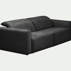 Canapé 3 places relax droit en tissu - gris anthracite