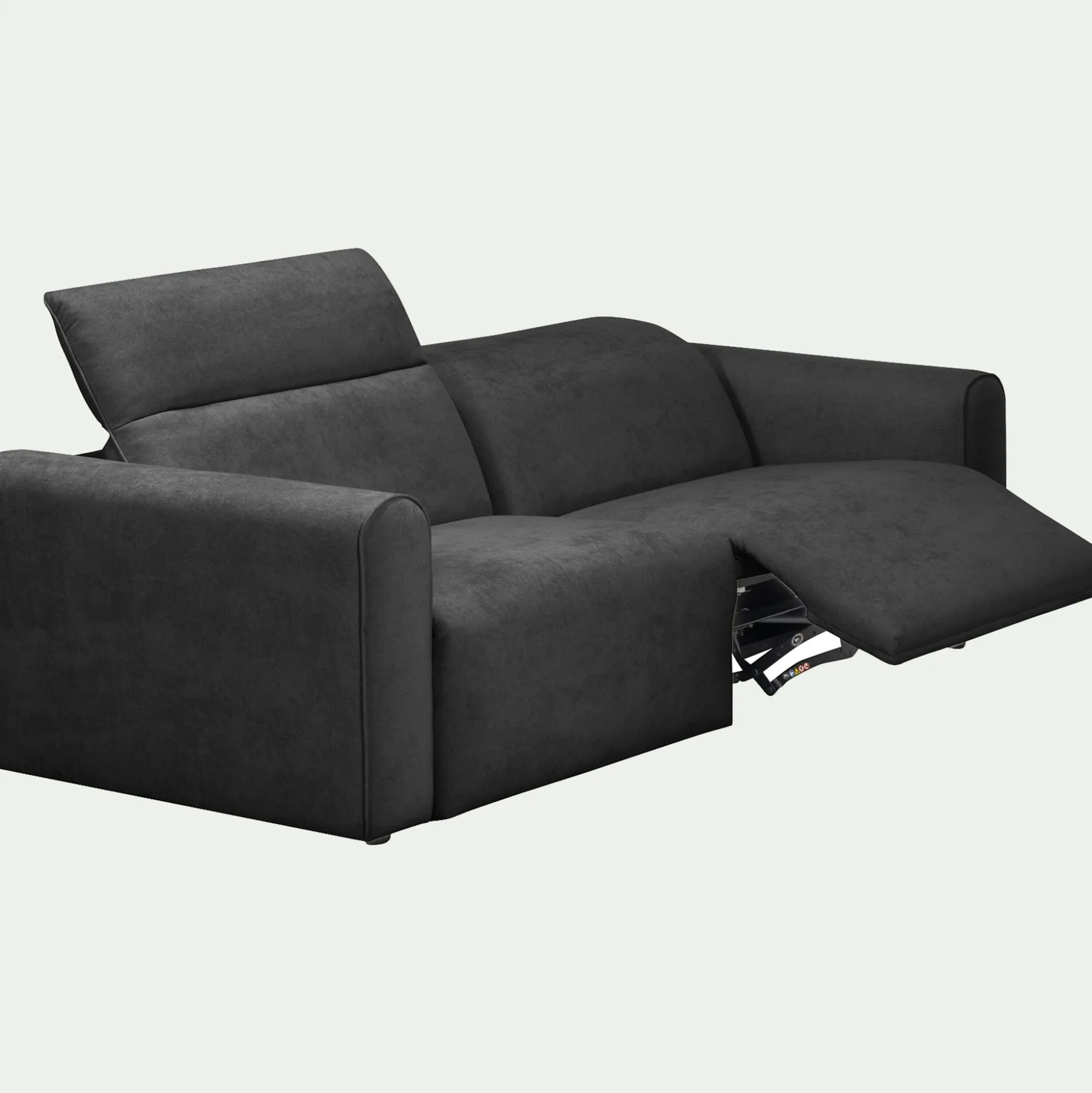 Canapé 3 places relax droit en tissu - gris anthracite