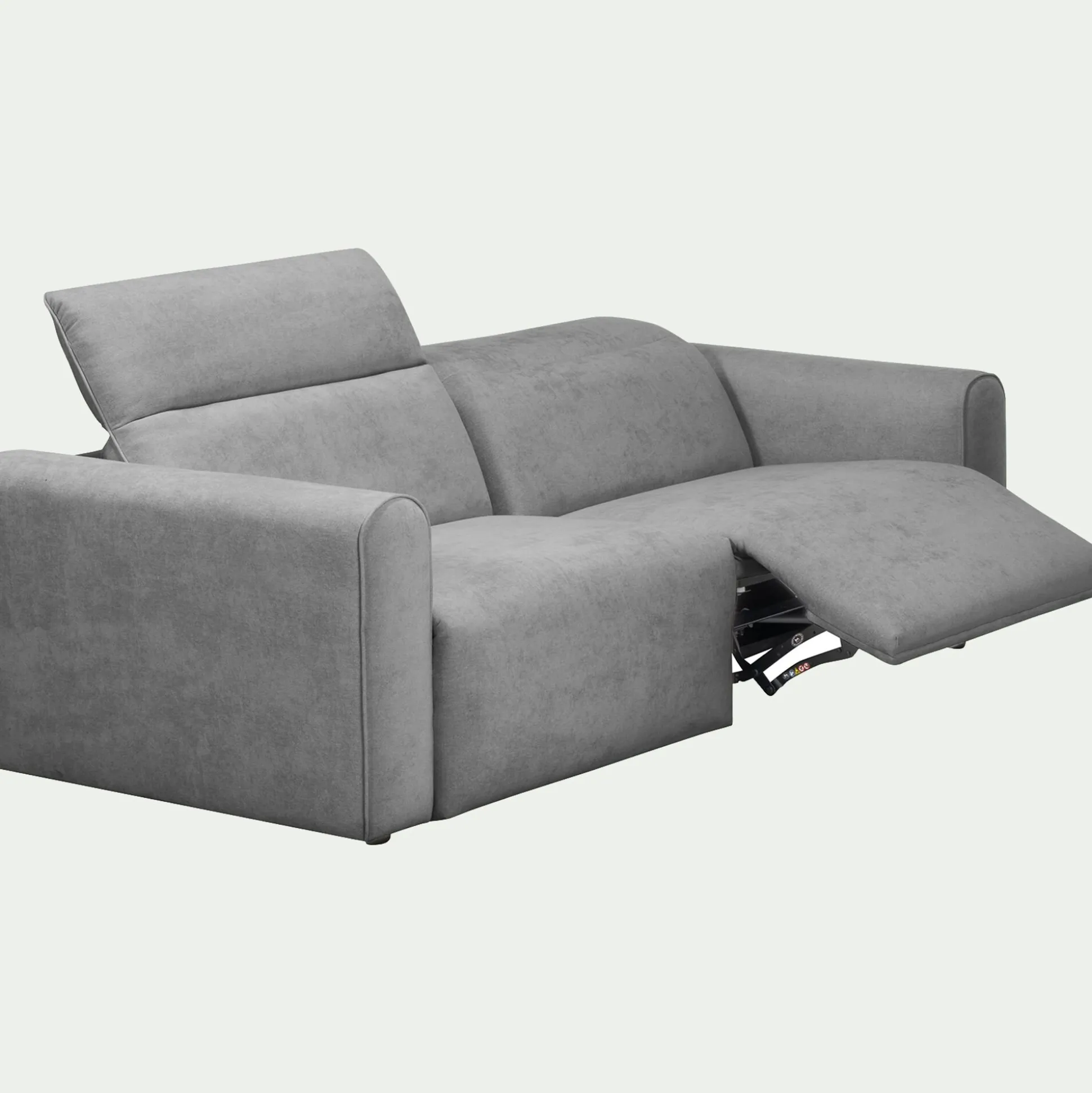 Canapé 3 places relax droit en tissu - gris moyen
