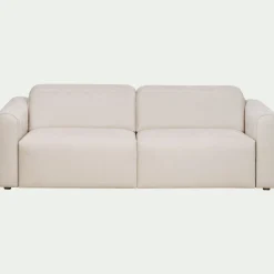 Canapé 3 places relax droit en tissu - beige roucas