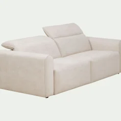 Canapé 3 places relax droit en tissu - beige roucas