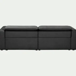 Canapé 3 places 2 relax droit en tissu - gris anthracite