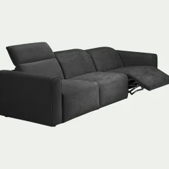 Canapé 5 places relax droit en tissu - gris anthracite