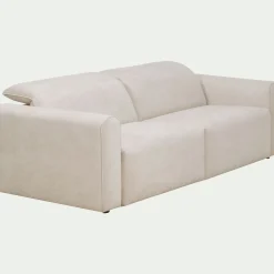 Canapé 3 places relax gauche en tissu - beige roucas