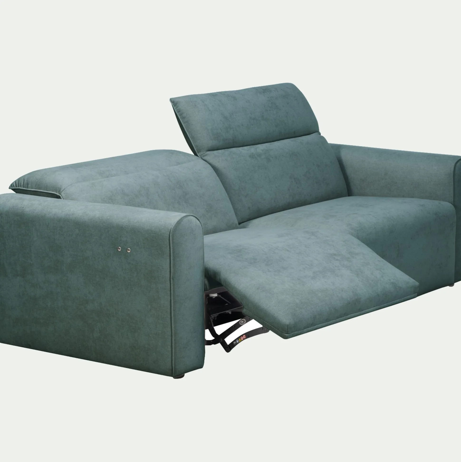 Canapé 3 places relax gauche en tissu - bleu niolon