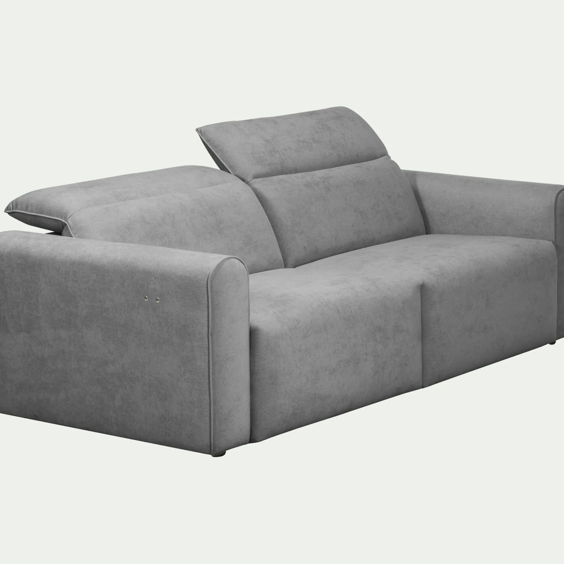 Canapé 3 places relax gauche en tissu - gris moyen