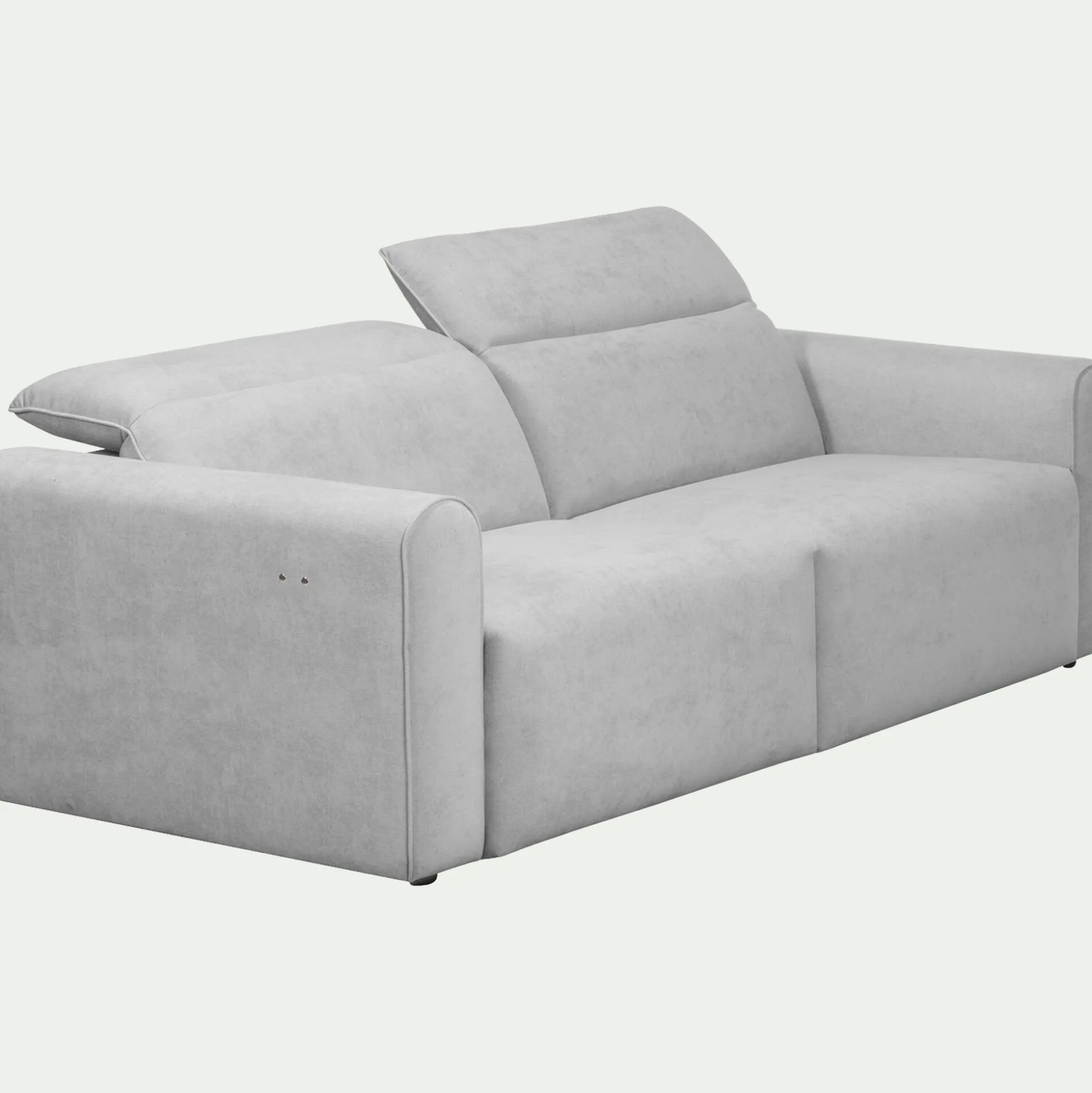 Canapé 3 places relax gauche en tissu - gris borie