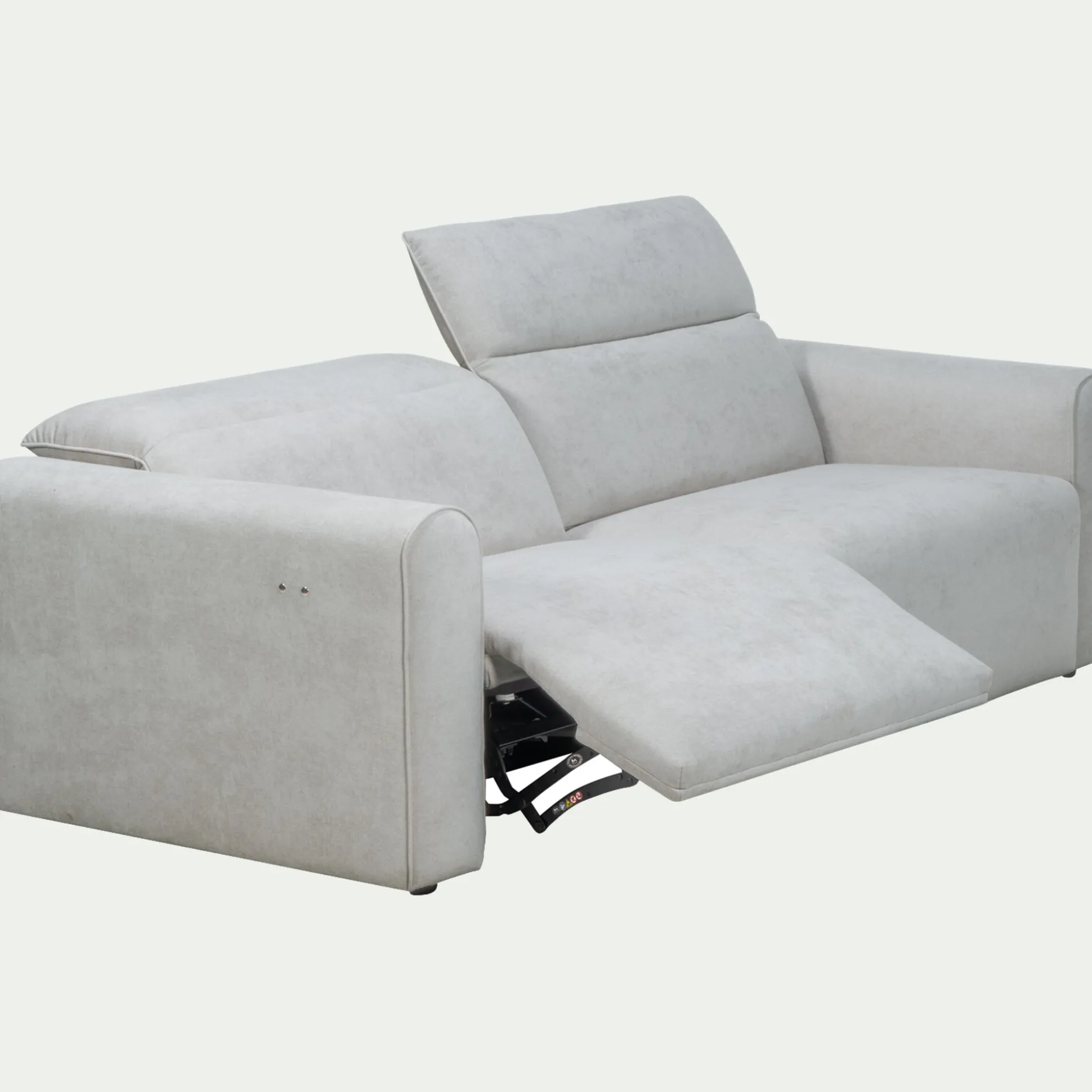 Canapé 3 places relax gauche en tissu - gris borie