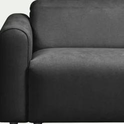 Canapé 3 places relax gauche en tissu - gris anthracite