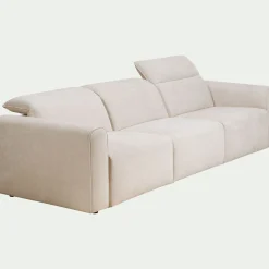 Canapé 5 places relax gauche en tissu - beige roucas