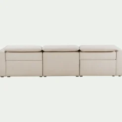 Canapé 5 places relax gauche en tissu - beige roucas
