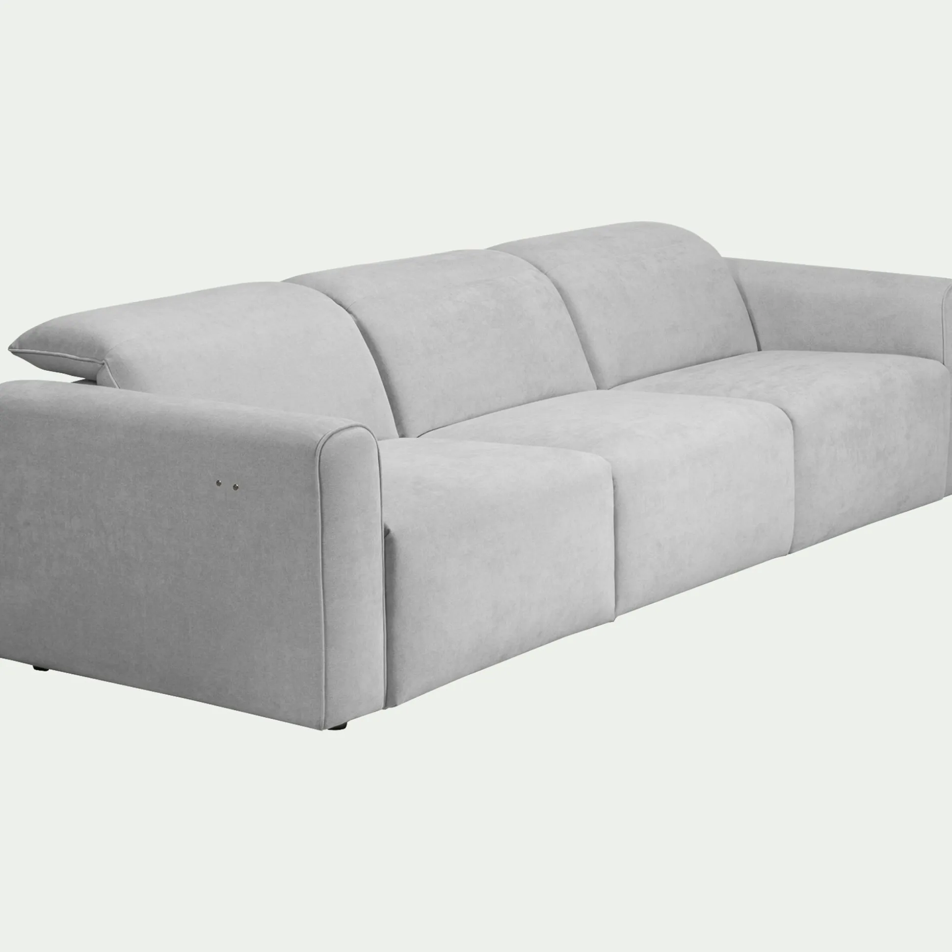 Canapé 5 places relax gauche en tissu - gris borie