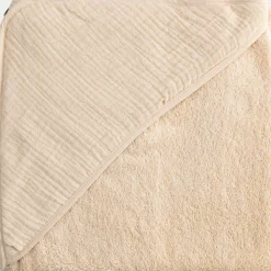 Cape de bain en éponge bio 75x75cm - beige écru