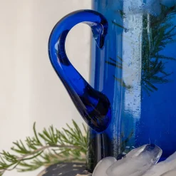 Carafe avec anse en verre recyclé 1,1L - bleu