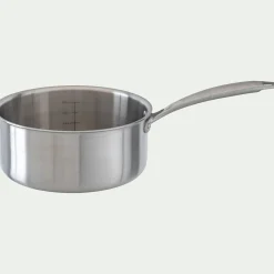 Casserole en inox D20cm - argenté métallisé