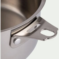 Casserole en inox D18cm - gris métallisé