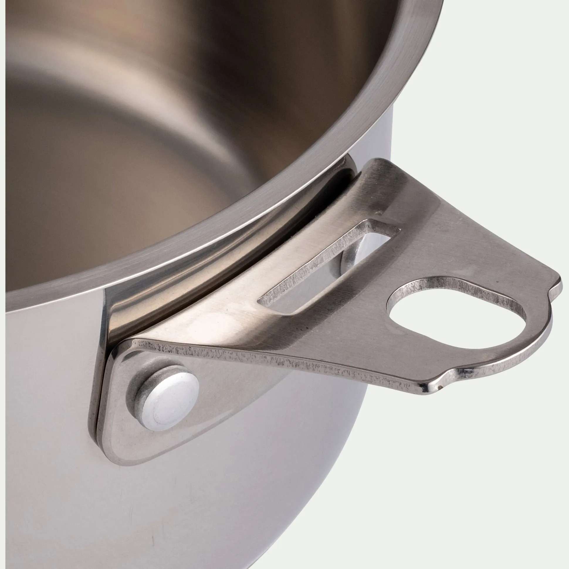 Casserole en inox D18cm - gris métallisé