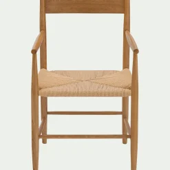 Chaise avec accoudoirs en bois de chêne - naturel