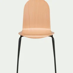 Chaise avec coque en contreplaqué moulé de hêtre - bois clair