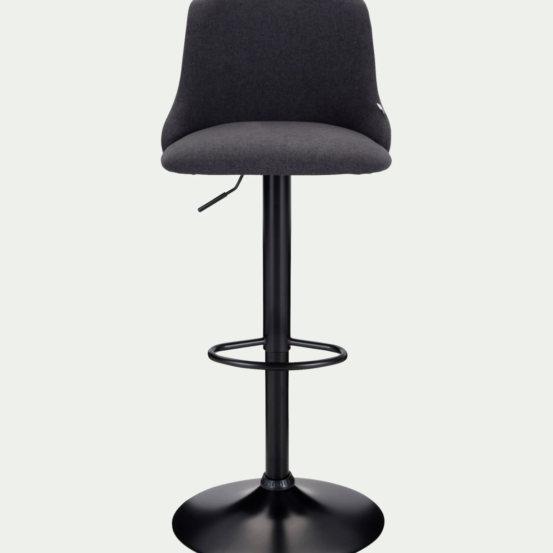 Chaise de bar en acier et tissu H63,5cm - gris