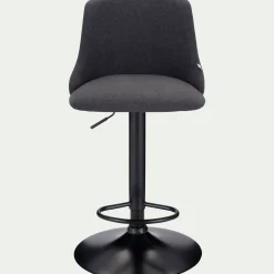 Chaise de bar en acier et tissu H63,5cm - gris