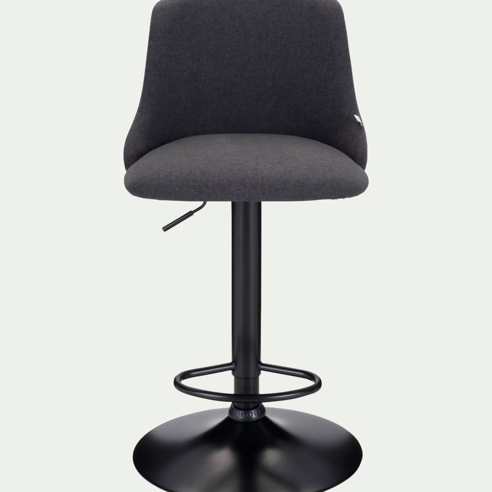 Chaise de bar en acier et tissu H63,5cm - gris