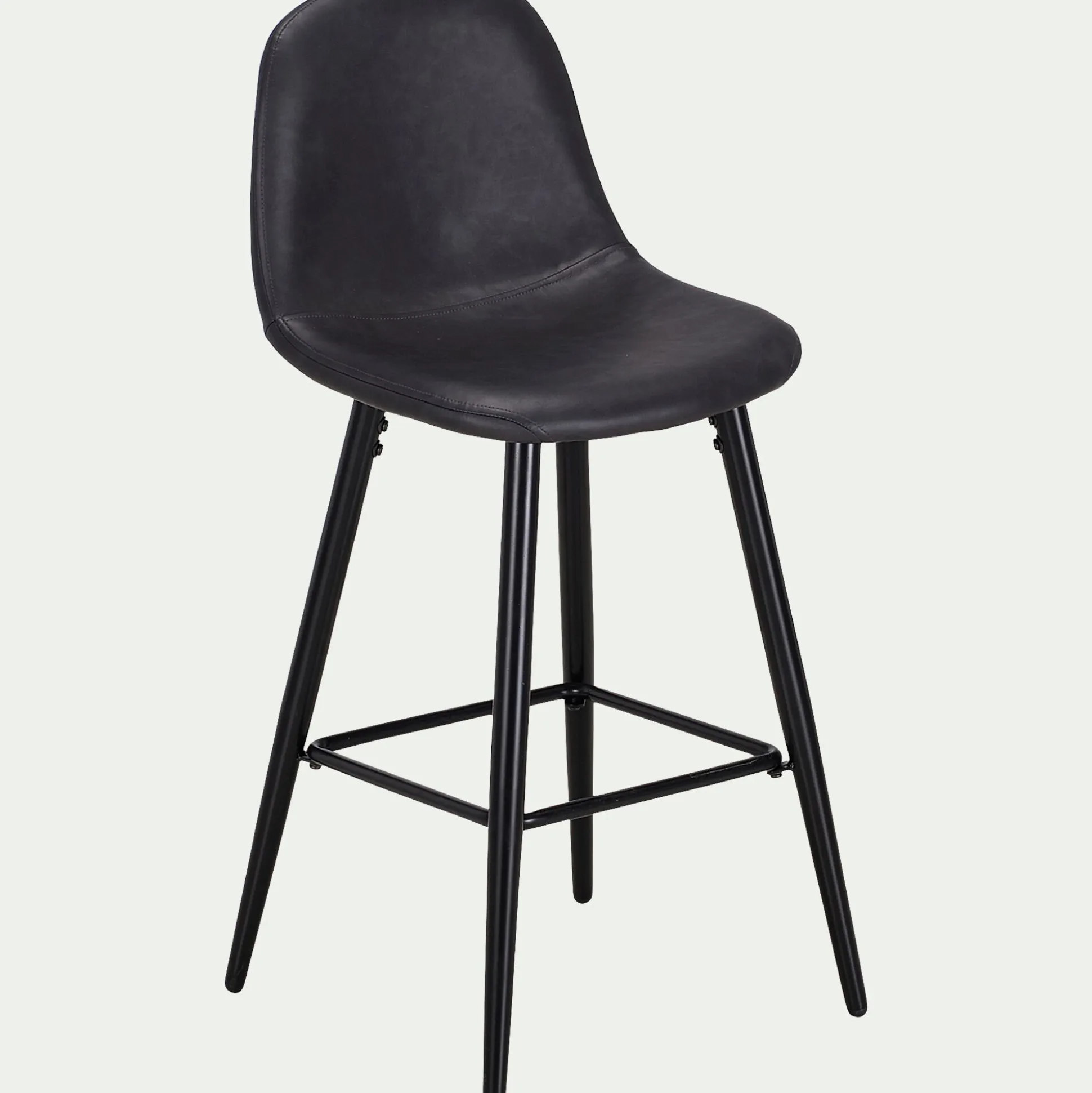 Chaise de bar en simili - noir H66cm