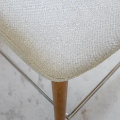 Chaise de bar en tissu et frêne H66cm - beige