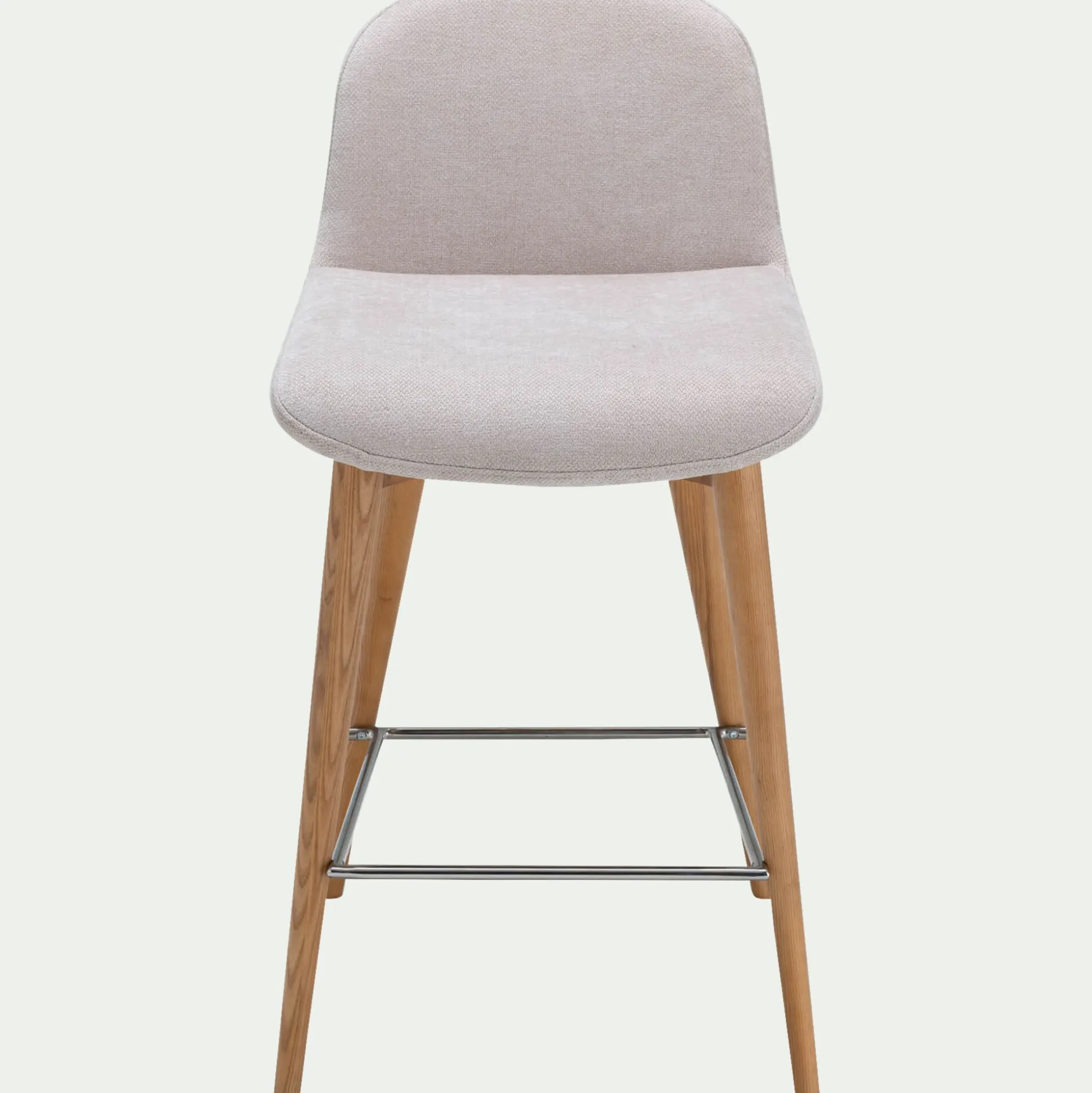 Chaise de bar en tissu et frêne H66cm - beige