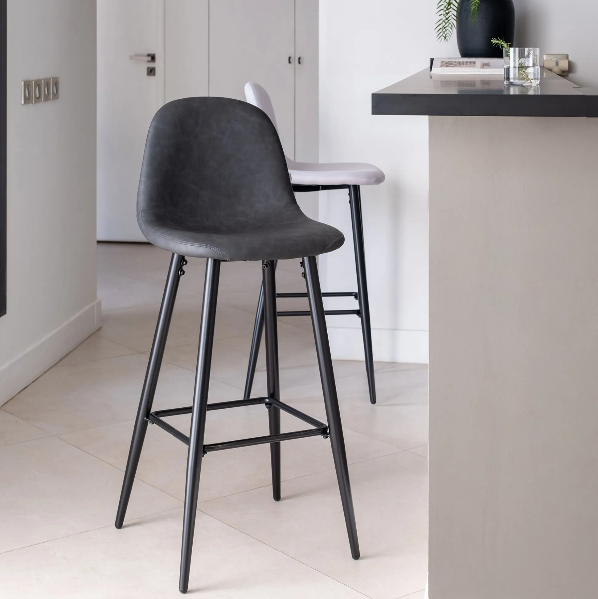 Chaise de bar - noir H75cm