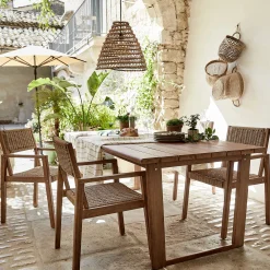 Chaise de jardin avec accoudoirs en acacia - bois foncé