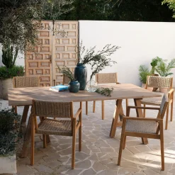 Chaise de jardin avec accoudoirs en acacia - bois foncé