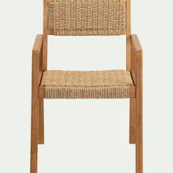 Chaise de jardin avec accoudoirs en acacia - bois foncé