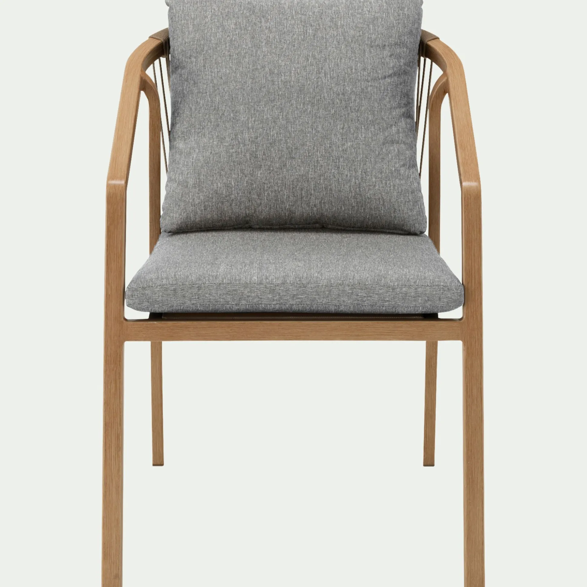 Chaise de jardin avec accoudoirs en aluminium effet bois - gris