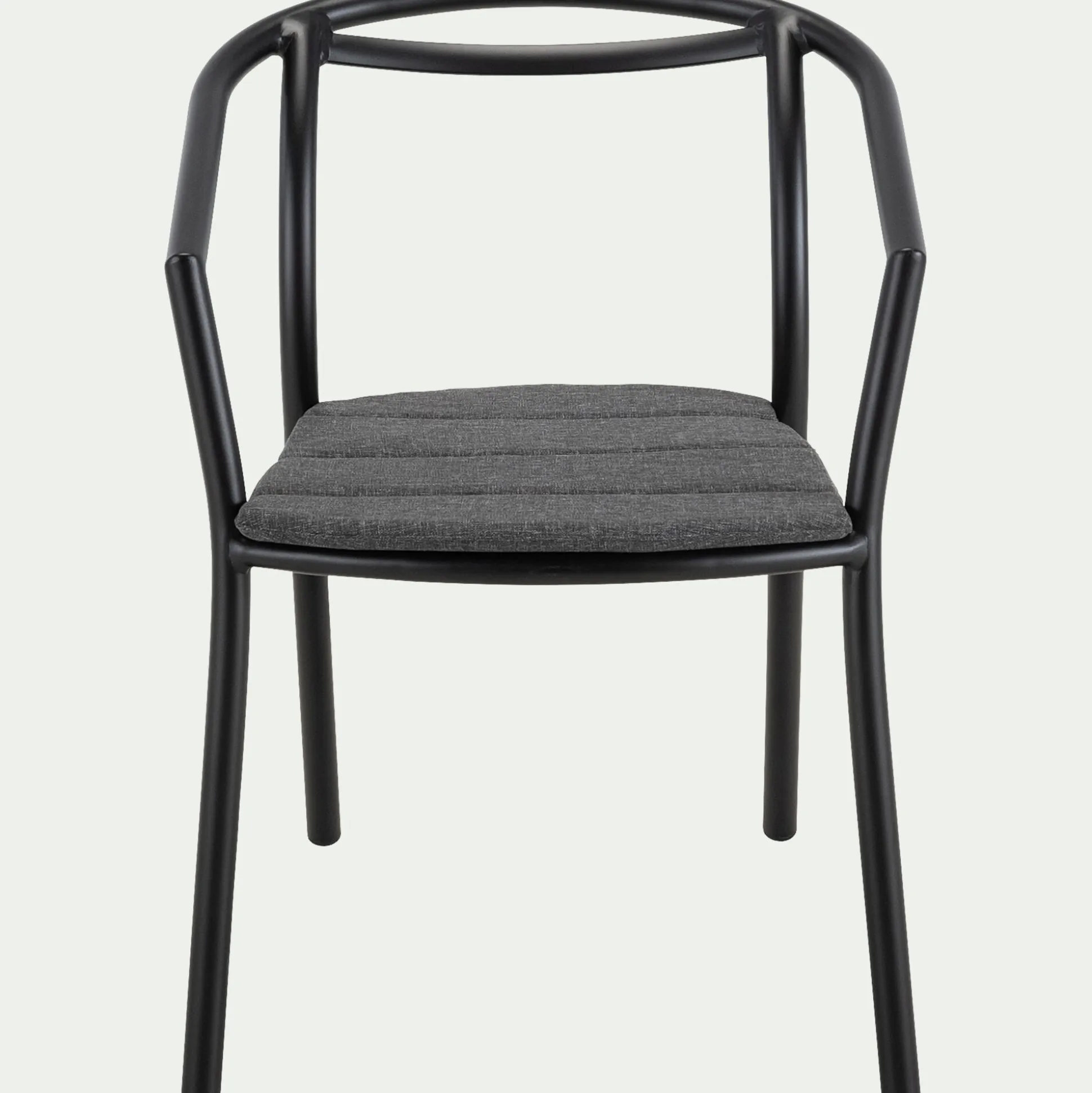 Chaise de jardin avec accoudoirs en aluminium - noir
