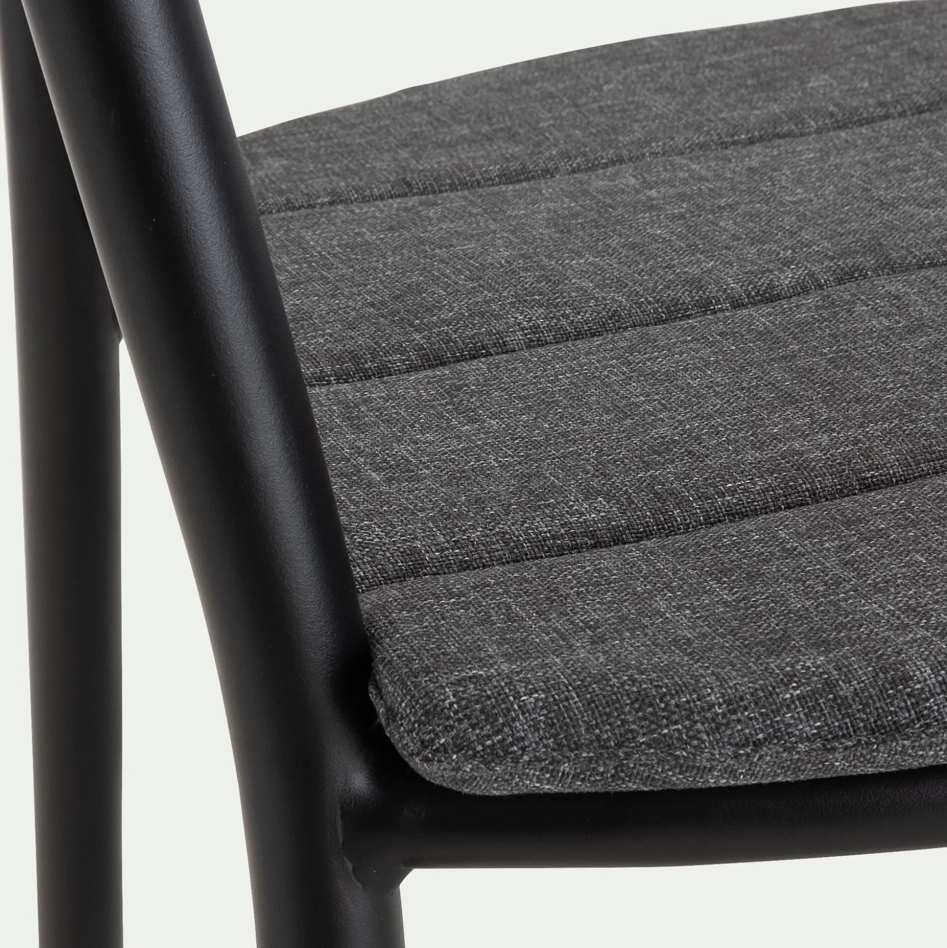 Chaise de jardin avec accoudoirs en aluminium - noir