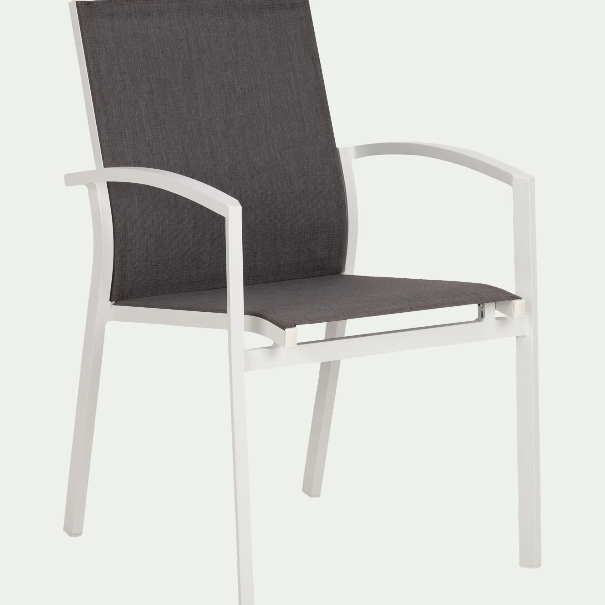 Chaise de jardin avec accoudoirs en aluminium - gris
