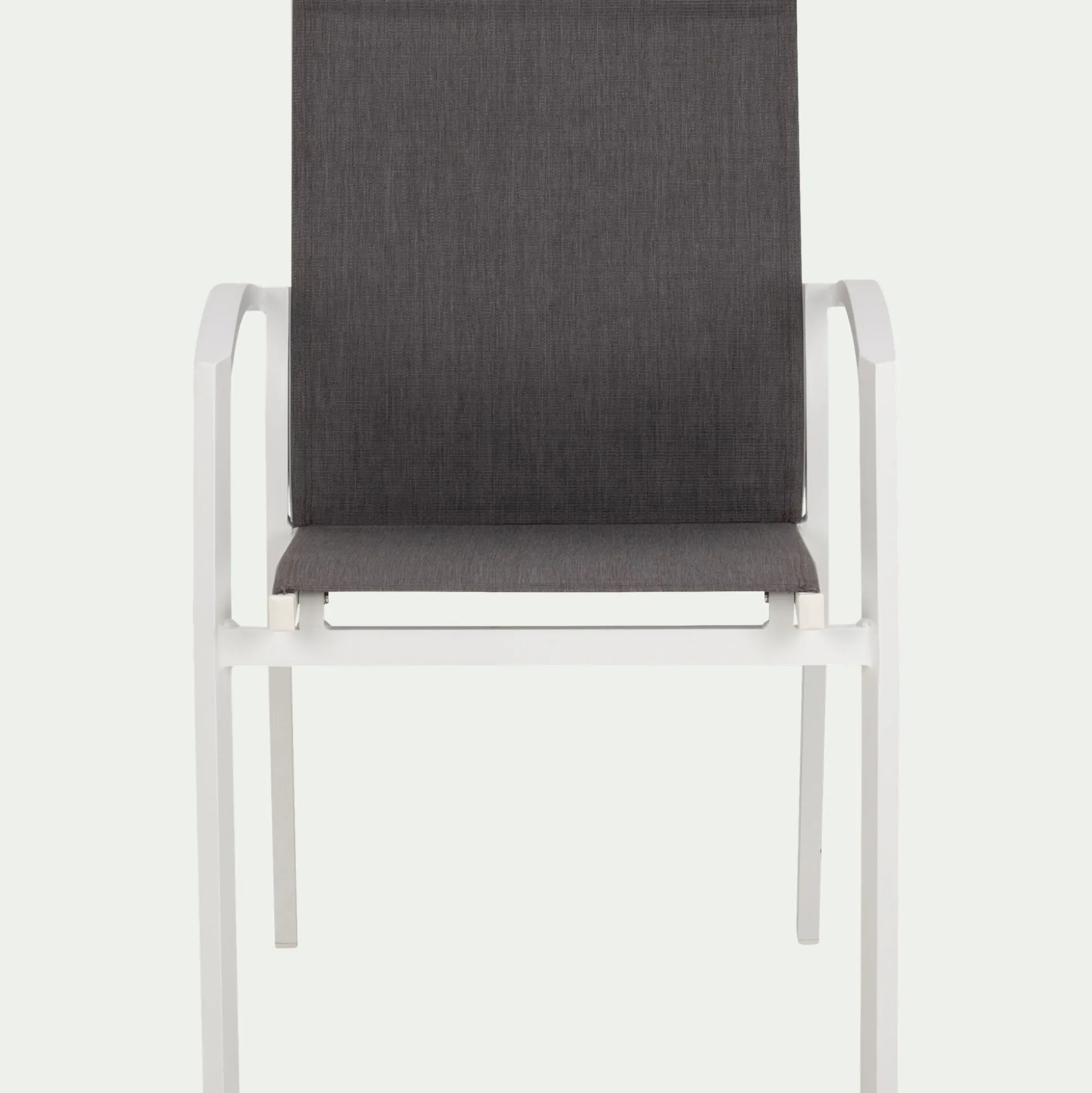 Chaise de jardin avec accoudoirs en aluminium - gris
