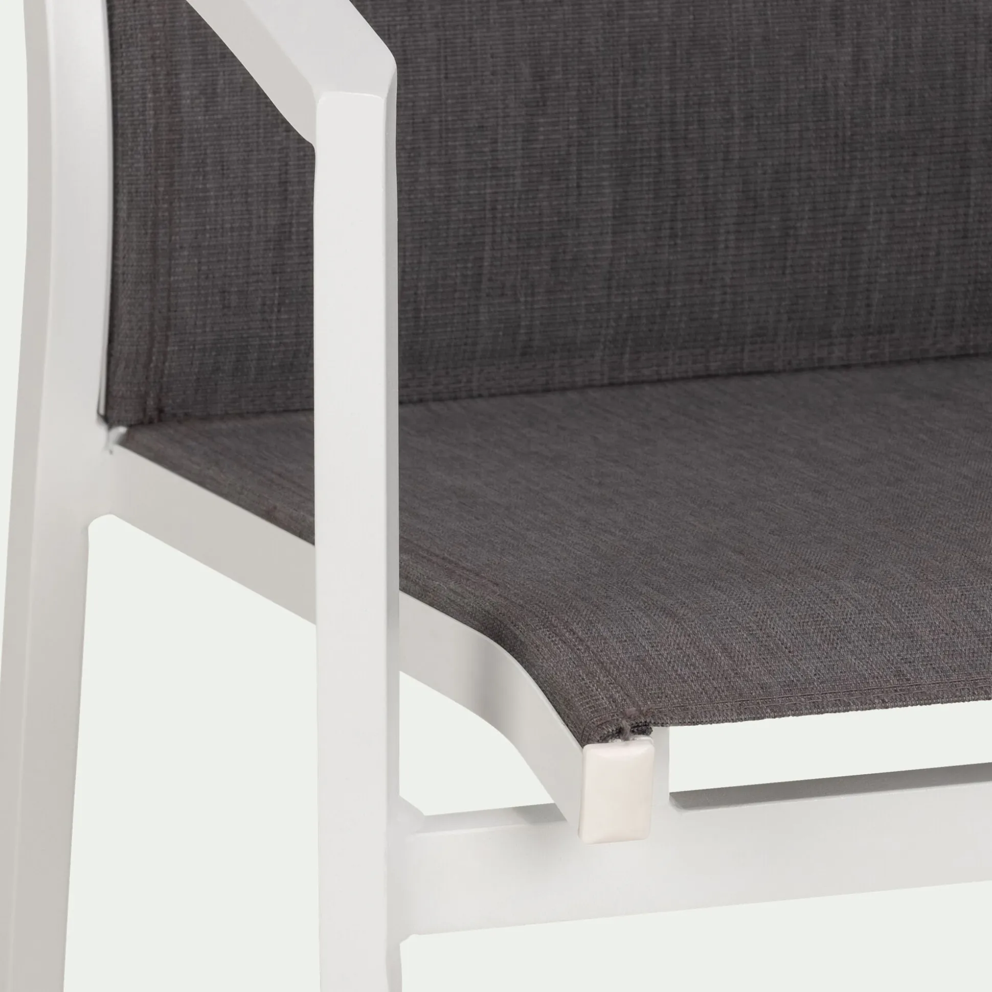 Chaise de jardin avec accoudoirs en aluminium - gris