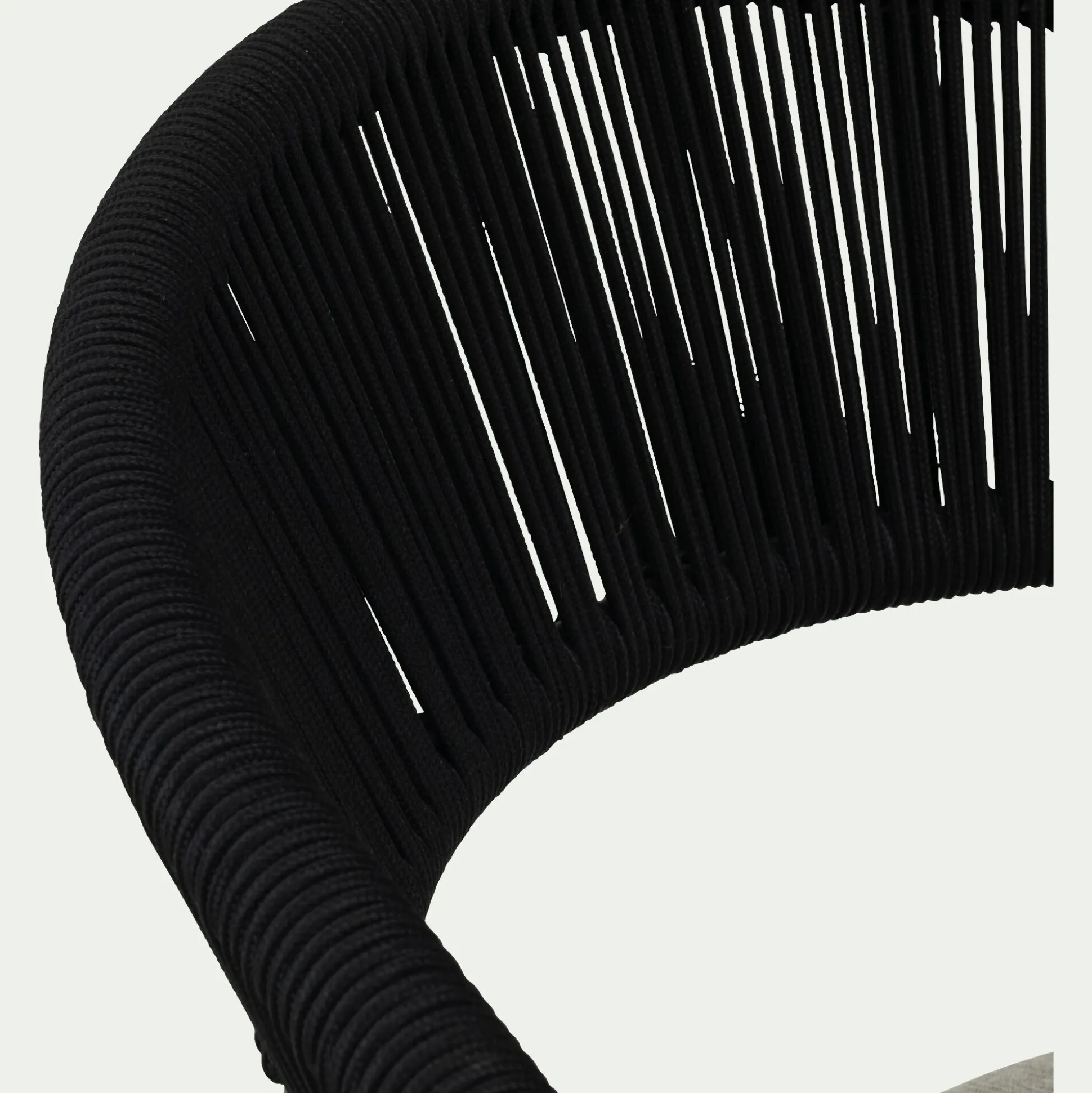 Chaise de jardin avec accoudoirs en aluminium et cordage - noir
