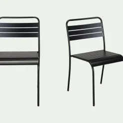 Chaise de jardin empilable en acier - noir