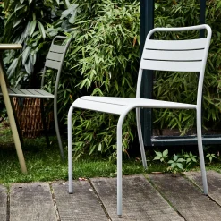 Chaise de jardin empilable en acier - gris vesuve