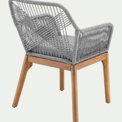 Chaise de jardin en acier et corde - gris
