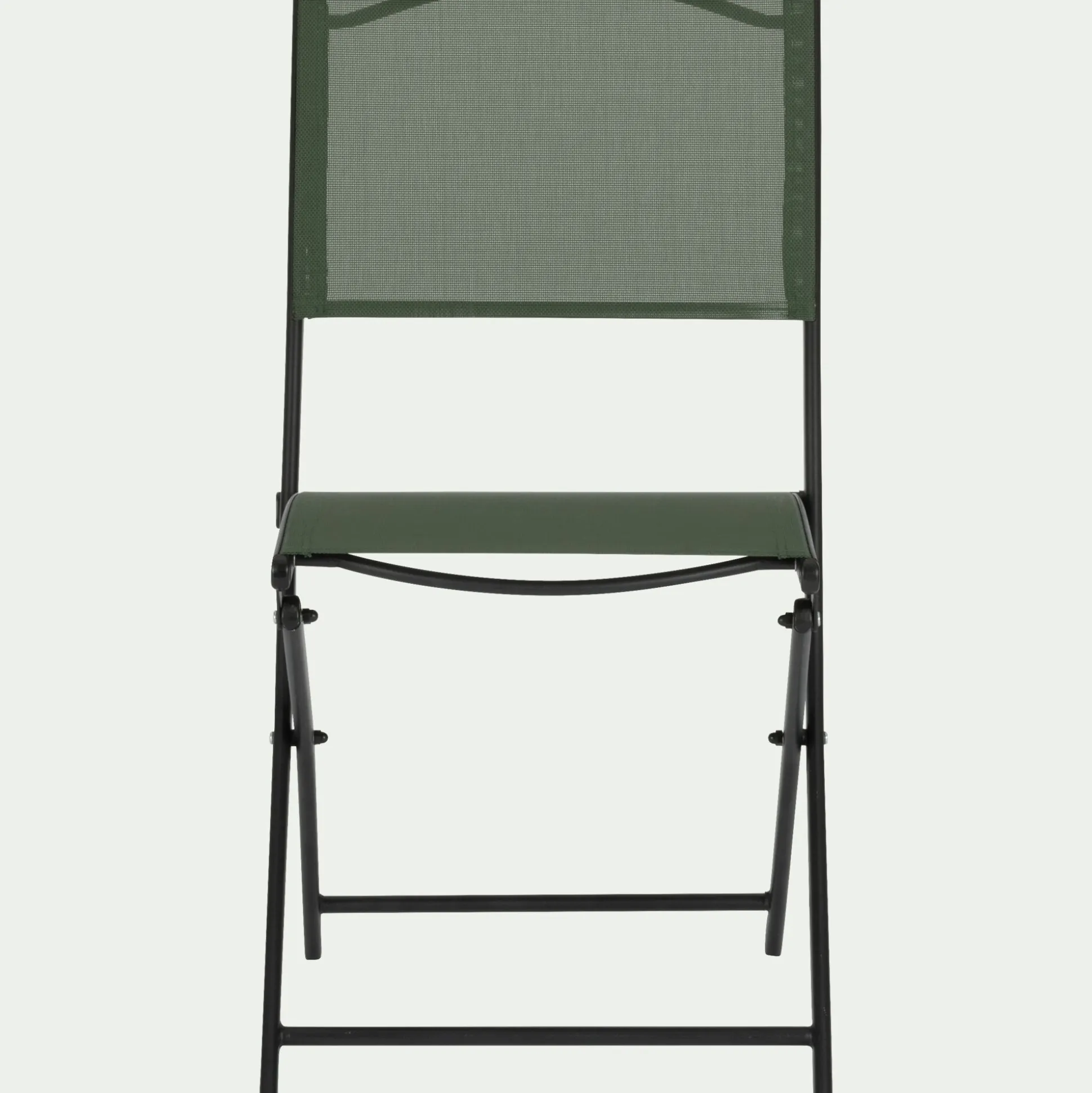 Chaise de jardin pliante acier et toile plastifiée - vert cèdre